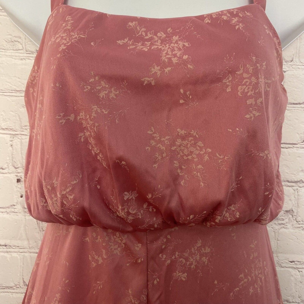 Vintage 1970's Lorrie Deb Union Label Pink Long Floral Zip Formal Dress - 7/8 - Picture 2 of 12